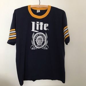 Vintage Miller Lite Tee tshirt soft A Fine Pilsner